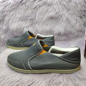 Olukai Shoes Mens US 9.5 EU 42.5 Nohea Mesh Slip-On Gray Loafer Boat Sneaker